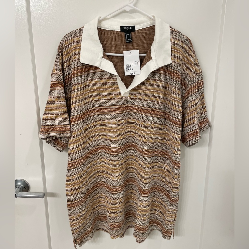 Forever 21 Multicolor Knit Polo Shirt
